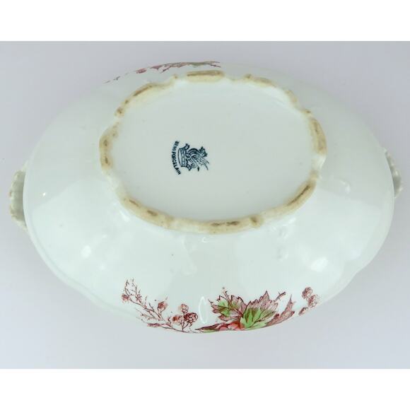 John Maddock Sons Royal Vitreous Covered Vegetable Bowl Ironstone Floral Antique - Picture 8 of 16